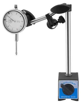 Zdjęcie produktu dla Miernik suwakowy, statyw pomiarowy z podwójną podstawą i walizka do przechowywania, dokładność 0,03 mm, zakres pomiarowy 0–25,4 mm, uchwyt na miernik suwakowy