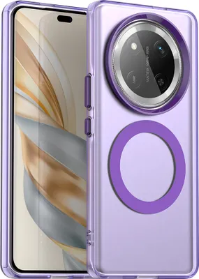 Produktbild von Magnetisch Hülle für Honor X60 Pro/X9C/Magic 7 Lite, Schlank Durchscheinend Matt Stoßfest Handyhülle Lila