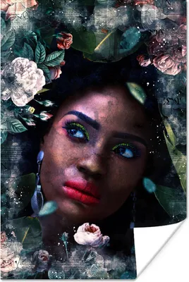 Produktbild von MuchoWow® Poster Frau - Abstrakt - Farben 80x120 cm - Papierdruck