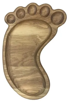 Image de Plateau de service en bois décoratif en forme de pied