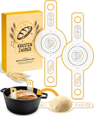 Produktbild von KRUSTENZAUBER Runde Brotschlinge im 2er Set - aus langlebigen Silikon als Brot backen Zubehör - Die Backunterlage sorgt für reibungsloses Heben