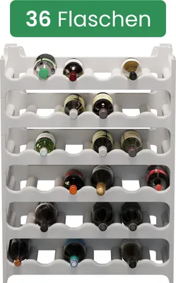 Produktbild von ARTECSIS Weinregal stapelbar Kunststoff für 36 Flaschen, Flaschenregal, Granitgrau