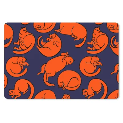 Produktbild von MuchoWow® Schreibtischunterlage Schlafend - Katze - Muster 60x40 cm - XXL Mauspad - Großes Mauspad