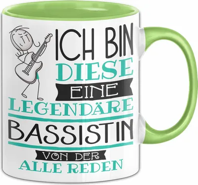 Produktbild von Bassistin Tasse Geschenk Ich Bin Diese Eine Legendäre Bassistin Von Der Alle Reden Geschenkidee Geburtstag Weihnachten (Grün)