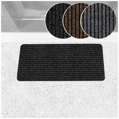 Produktbild von Fußmatte Türvorleger Schmurzfangmatte MiSCHA 40x80cm Breitschtreifen Schwarz Robust Wasserabweisend