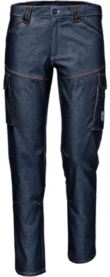 Immagine prodotto di Pantaloni da lavoro da uomo Sir Safety Symbol in denim elasticizzato con cuciture triple, blu, taglia 40, INDIGO