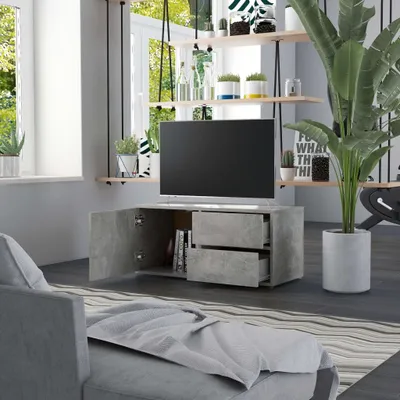 Produktbild von "Winterschlussverkauf "TV-Schrank Industriestil - CLORIS - Fernsehenschrank - Betongrau 80x34x36 cm Holzwerkstoff - DEMöbel5603189