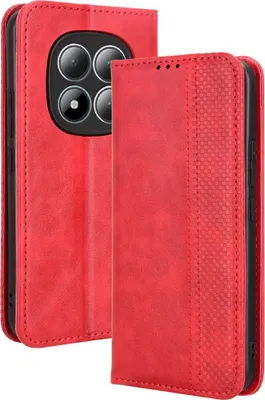 Produktbild von Xiaomi Redmi Note 15 Pro 5G Hülle - Coverup Vintage Style Klapphülle - Rot