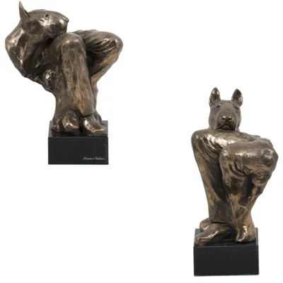 Zdjęcie produktu dla Art-Dog Popiersie – Bulterier III – odlew z proszku brązu i żywicy