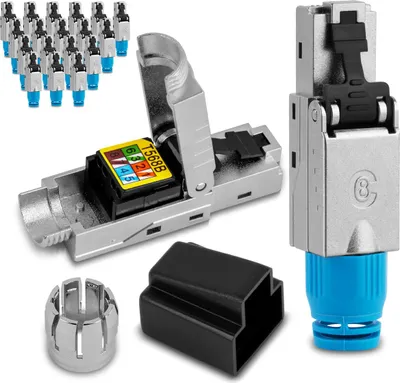 Produktbild von 20x CAT 6A RJ45 Netzwerkstecker werkzeuglos Netzwerk Stecker CAT7 CAT6 CAT5 Kabel