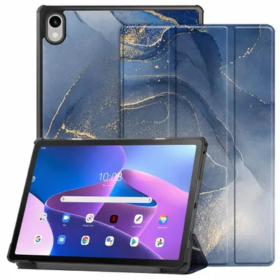 Produktbild von Schutzhülle Case Cover für Samsung Galaxy Tab S11 11" 2025 SM-X736/SM-X730 Smart Cover Magnet Standfunktion Klapphülle Tablet Tasche BLAU MARMOR