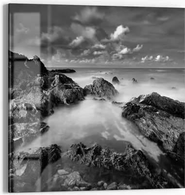 Produktbild von DEQORI Magnettafel Glas 30x30 cm 'Küstennebelgeflüster' beschreibbar Whiteboard Küche
