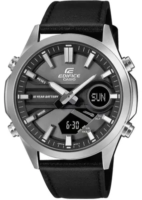 Produktbild von Casio EFV-C120L-8AEF Edifice Herrenuhr Chronograph mit Lederband Schwarz