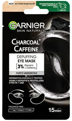 Produktbild von Garnier Augenpads mit Aktivkohle und Koffein, Reduziert Schwellungen, 5 g.