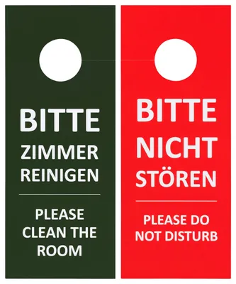 Produktbild von Türschilder für Hotel - Beidseitig bedruckt Bitte nicht stören und Bitte Zimmer reinigen - Rot/Grün - 20 Stück