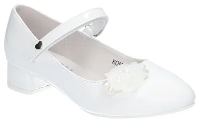 Produktbild von American Club Kom68, Mädchen Kommunionschuhe weiß Klettverschluss Leder-Einlegesohle elegant, Weiss 36