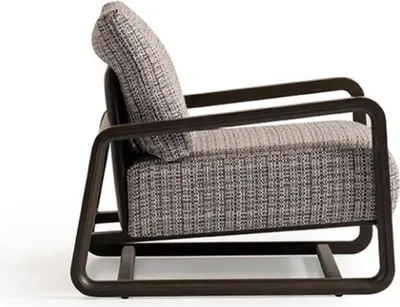 Produktbild von Sessel Einsitzer Sitzer Grau Holz Wohnzimmer Fernsehsessel Relaxsessel