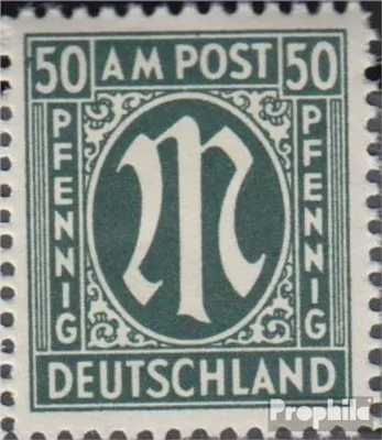 Produktbild von Briefmarken Bizone (Alliierte Besetzung) 1945 Mi 32V, Linie links neben 5 gebrochen (Feld 31) postfrisch AM-Post