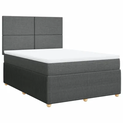 Produktbild von Boxspringbett mit Matratze Dunkelgrau 140x190 cm Stoff