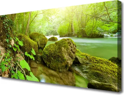 Produktbild von Tulup Leinwand-Bilder 100x50 Wandbild Canvas Kunstdruck See Steine Natur