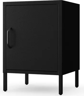 Produktbild von Jan Nowak Nachttisch MIA Nachtschrank Metallschrank Stahlschrank mit einer Tür Schlafzimmer Kinderzimmer , 42,4 x 59,5 x 40 cm, Schwarz