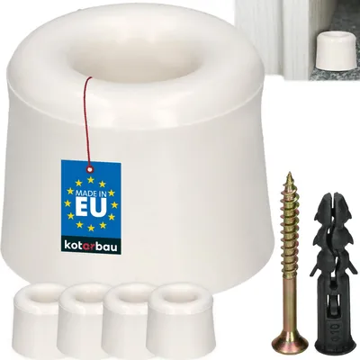 Produktbild von KOTARBAU® 4er Set Türstopper Boden zum Schrauben 27 mm Weiß Bodentürstopper Bodenmontage Türstopper aus Gummi