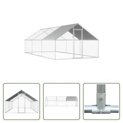 Produktbild von The Living Store Outdoor-Hühnerkäfig 2,75x6x1,92 m Verzinkter Stahl
