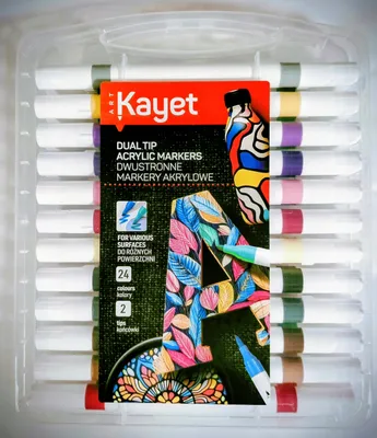Produktbild von Kayet Acrylmarker Set 24 Stück Bunt Wasserdicht
