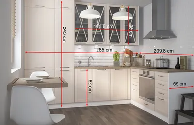Immagine prodotto di Mobile cucina a L TIVOLI cucina componibile 285x210cm frontali bianco perla opaco estensione parziale