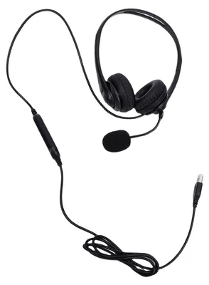 Zdjęcie produktu dla Zestaw słuchawkowy USB z mikrofonem – przewodowe słuchawki stereo z mikrofonem z funkcją redukcji szumów, profesjonalne rozwiązanie do pracy przy komputerze