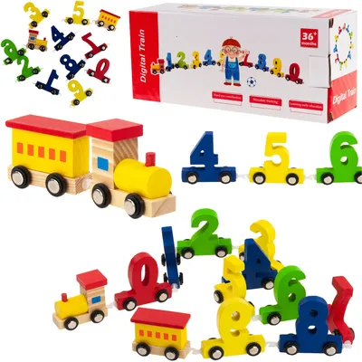 Immagine prodotto di Treno locomotiva in legno per imparare i numeri