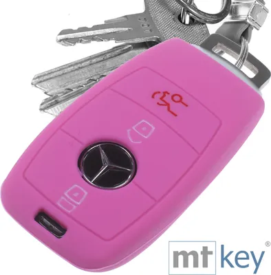 Produktbild von Auto Schlüssel Hülle Silikon Schutz Cover Rosa kompatibel mit Mercedes Benz E-Klasse W213 S213 C238 W238 3 Tasten KEYLESS SMARTKEY