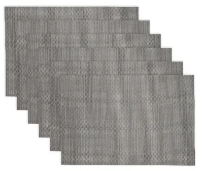 Obrázek produktu pro Sada 6 podtácků, PVC podložky na stůl, rozměr 45x30 cm, omyvatelné, protiskluzové, odolné vůči teplu, šedé barvy