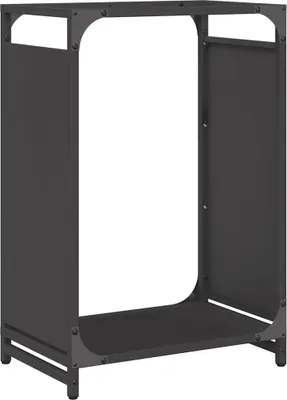 Produktbild von vidaXL Brennholzregal Schwarz 44x28x65 cm Kaltgewalzter Stahl