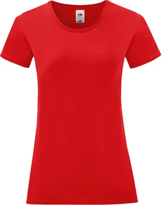 Produktbild von Fruit of the Loom 61-432-0 | Damen Iconic T, 100% gekämmte, ringgesponnene Baumwolle - Farbe: Red - Größe: XL