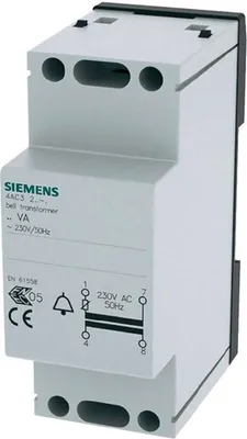 Produktbild von Siemens KLINGELTRANSFORMATOR,8VA, 90 mm, 273 g, 70 mm, 90 mm, 35 mm, 377 g