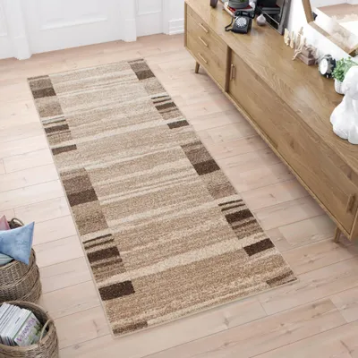Produktbild von Tapiso Läufer SARI Modern Dunkelbeige Wohnzimmer 70 x 100