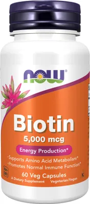 Produktbild von Biotin 5000 mcg 60 Veg-Kapseln Now Foods