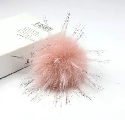 Obrázek produktu pro Bambule, bambulka z kožešiny, mýval, růžová 10 cm / 1ks