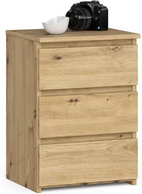 Productafbeelding van Ladekast met 3 Laden voor Slaapkamer en Hal - 40 cm Breed Artisan Eiken