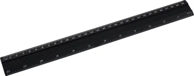 Zdjęcie produktu dla D.RECT Linijka aluminiowa 30 cm - czarna, precyzyjna do rysunku