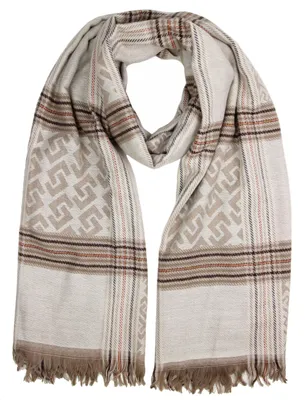 Produktbild von irisaa Damen Schal, XXL langer Winterschal mit Streifen, Deckenschal Herbst Halstuch warm und weich, 180cm×70cm