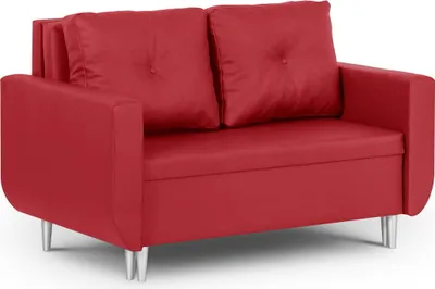 Produktbild von KomfortWelt24 2 Sitzer Sofa mit Schlaffunktion und Bettkasten - Schlafsofa 142x85 cm ROT Rot