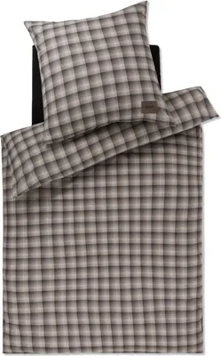Produktbild von JOOP! Soft-Flanell-Bettwäsche Soft Checks Farbe taupe Größe 155x220+80x80