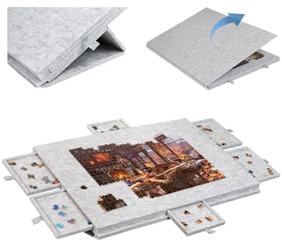 Imagen del producto de Mesa portátil para rompecabezas con 6 cajones