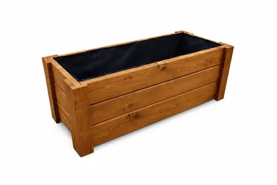 Produktbild von Großer Blumenkasten Pflanzkübel 80x30x35 cm – Modernes Design, langlebig & wetterfest für Garten & Balkon (D24, Teak)