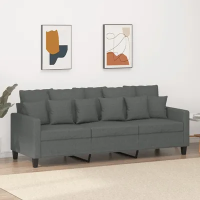 Produktbild von Cloris Designermöbel 3-Sitzer-Sofa Dunkelgrau 180 cm Stoff 2024 Neu
