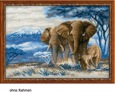 Produktbild von Riolis Kreuzstich-Set "Elefanten in der Savanne", Zählmuster