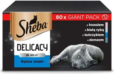 Produktbild von Sheba Mokré krmivo pro kočky s rybí příchutí v želé 85 G X 80