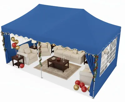 Immagine prodotto di Tenda pieghevole per feste, dimensioni 3x6 metri, con 6 pareti laterali, regolazione dell'altezza e pratica borsa per il trasporto
